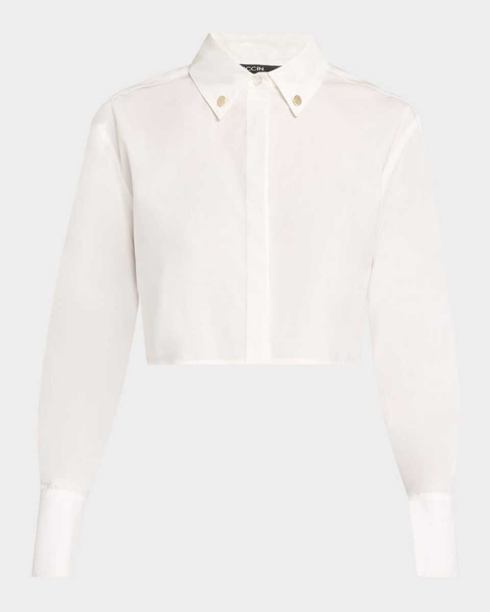 Anna Cropped Open-Back Boyfriend Shirt
